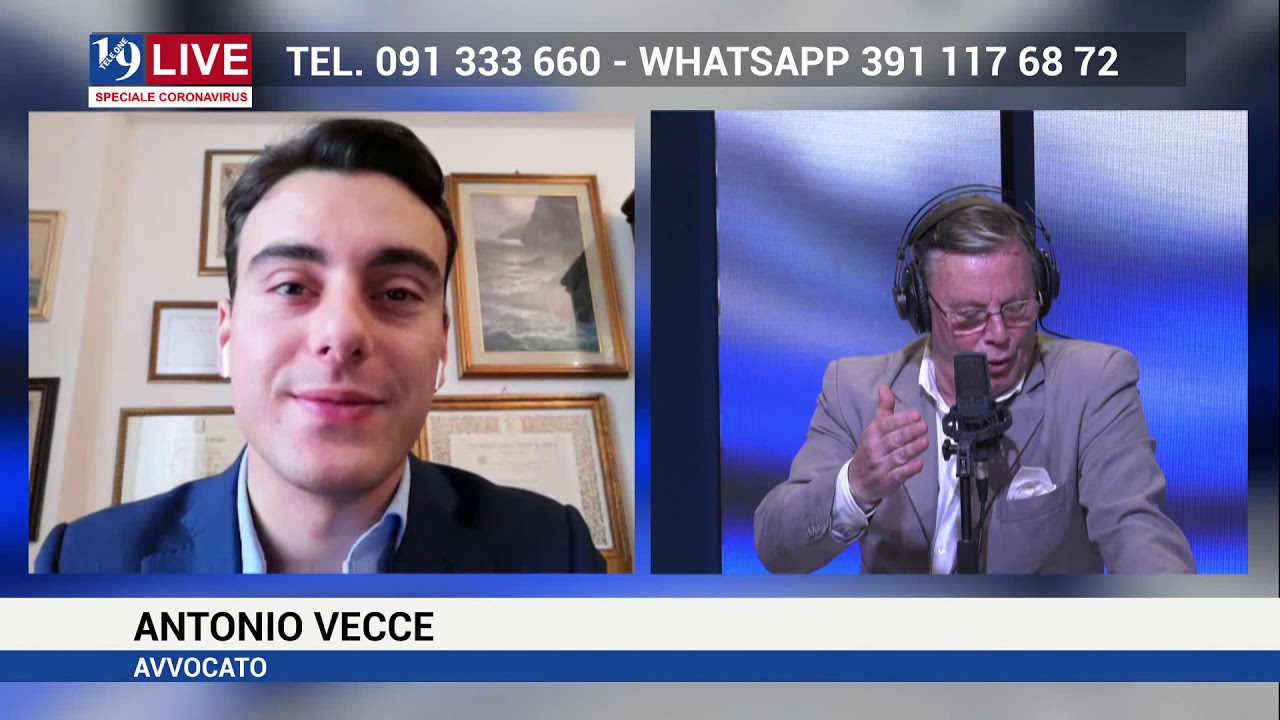 L’AVVOCATO ANTONIO VECCE IN DIRETTA SU TELE ONE IN 19 LIVE RISPONDE ALLE DOMANDE DEI TELESPETTATORI