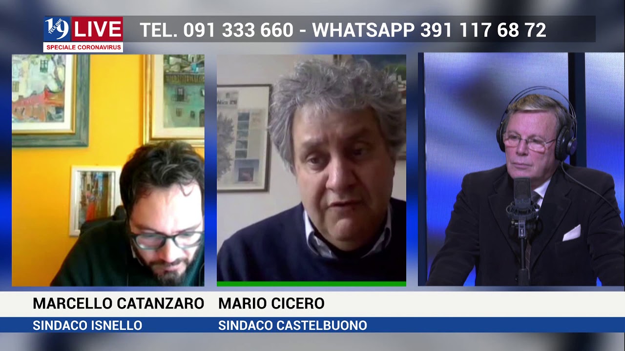 MARCELLO CATANZARO SINDACO ISNELLO E MARIO CICERO SINDACO CASTELBUONO IN DIRETTA SU TELE ONE 19 LIVE