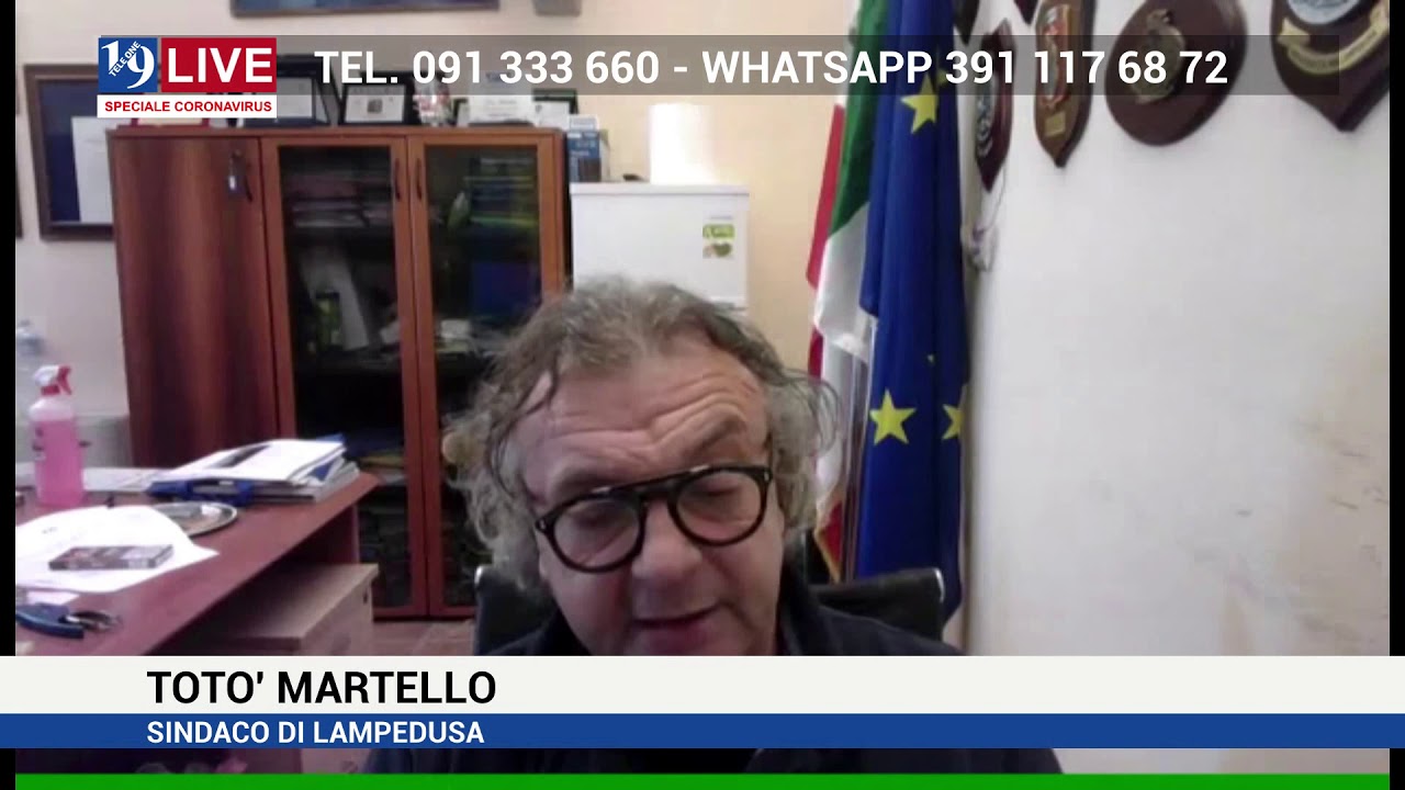 TOTO’ MARTELLO SINDACO DI LAMPEDUSA IN DIRETTA SU TELE ONE IN 19 LIVE