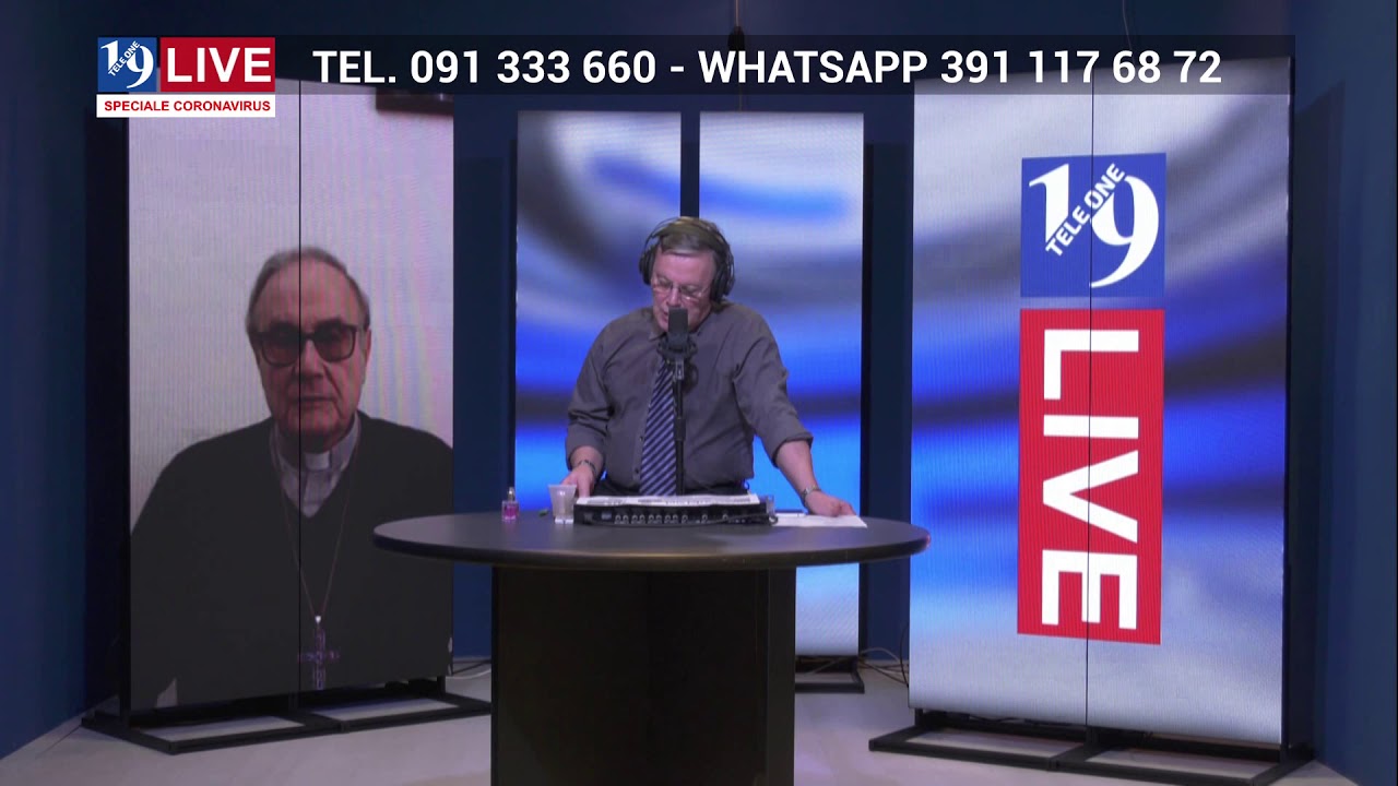 MONSIGNOR DOMENICO MOGAVERO VESCOVO DI MAZARA DEL VALLO IN DIRETTA TV SU TELE ONE IN 19 LIVE