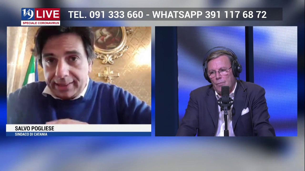 SALVO POGLIESE SINDACO DI CATANIA IN DIRETTA TV SU TELE ONE IN 19 LIVE