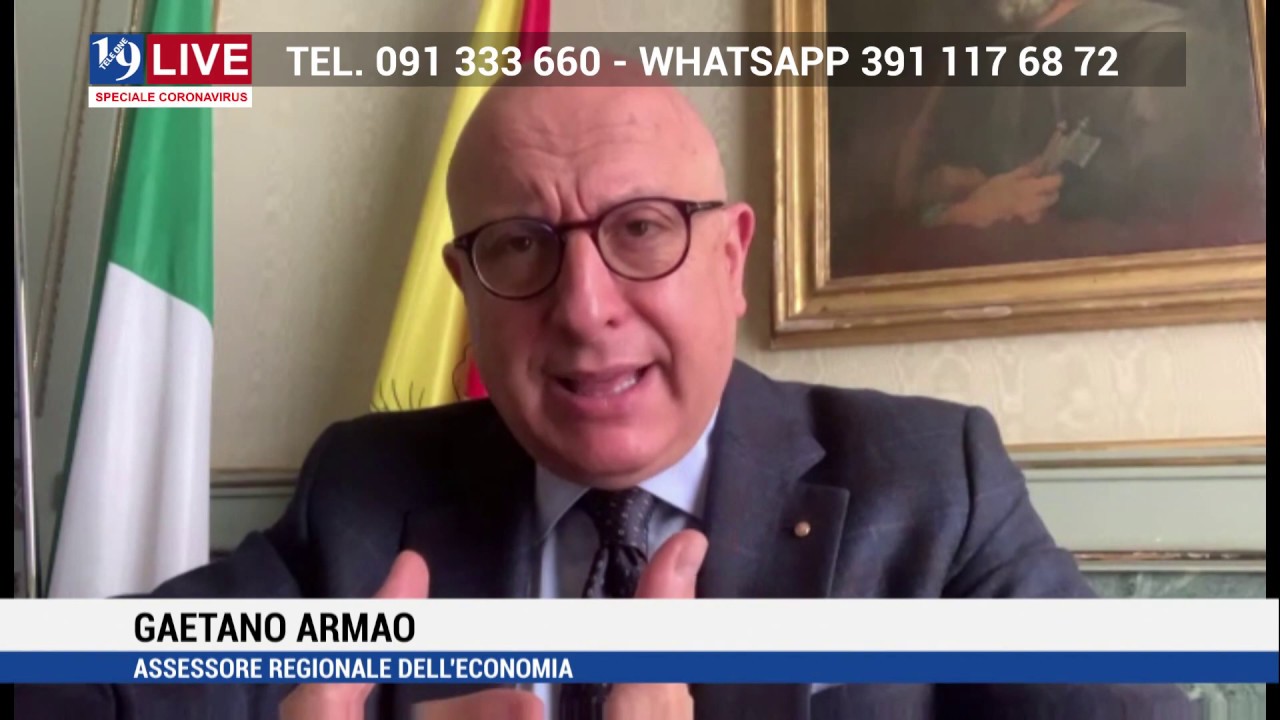 TELE ONE: GAETANO ARMAO ASSESSORE REGIONALE ECONOMIA IN DIRETTA TV SU 19 LIVE