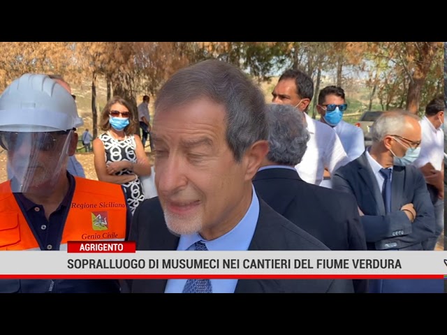 Agrigento. Sopralluogo di Musumeci nei cantieri del fiume Verdura