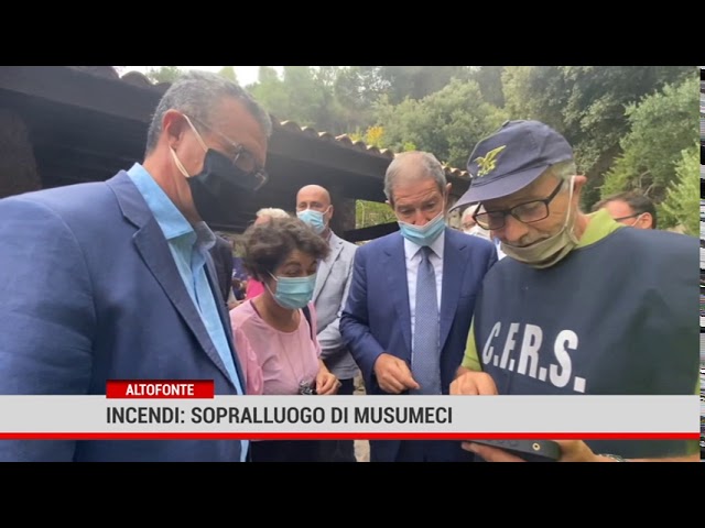 Altofonte. Incendi:sopralluogo di Musumeci
