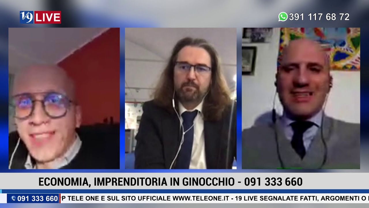 19LIVE ECONOMIA, IMPRENDITORIA IN GINOCCHIO, con Vito Amato, Antonio Lo Coco e Battista Quinci