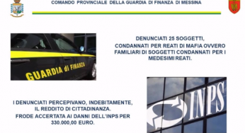 Indebita percezione Reddito di Cittadinanza. Denunciate 25 persone per frode di 330.000 euro