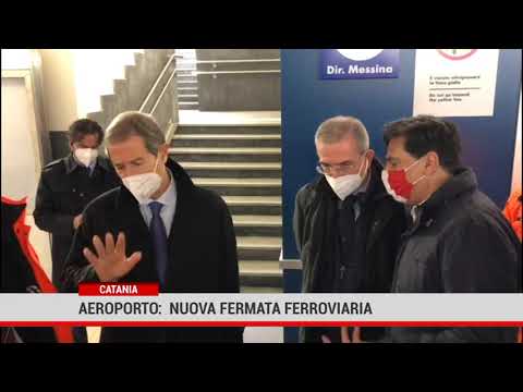 Catania.  Aeroporto:  Musumeci in visita al cantiere della nuova fermata ferroviaria
