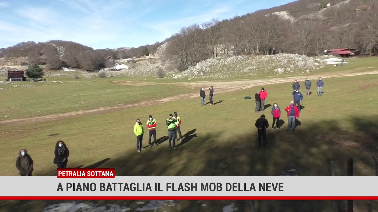 Petralia Sottana. A Piano Battaglia il flash mob della neve