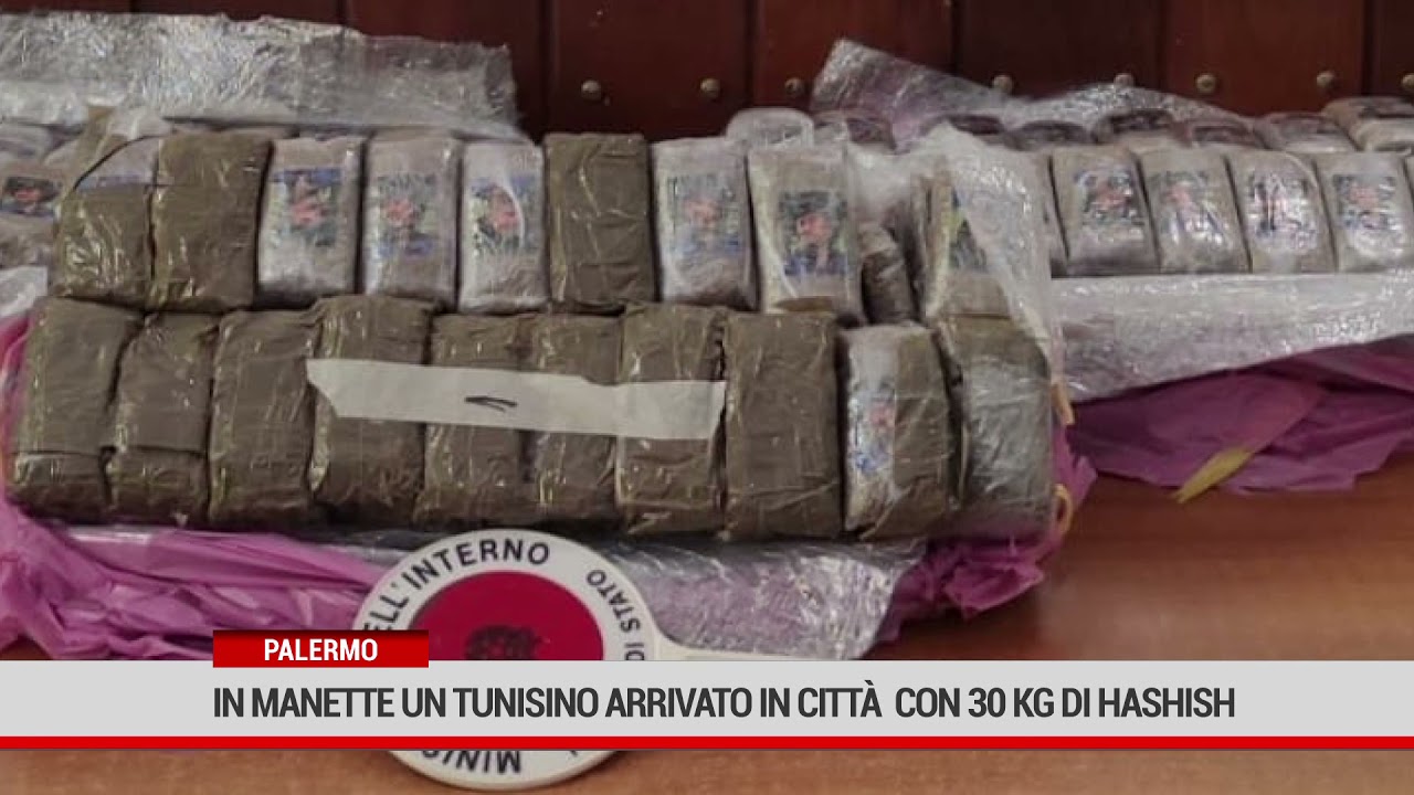 Palermo. In manette un tunisino arrivato in città con 30 kg di hashish