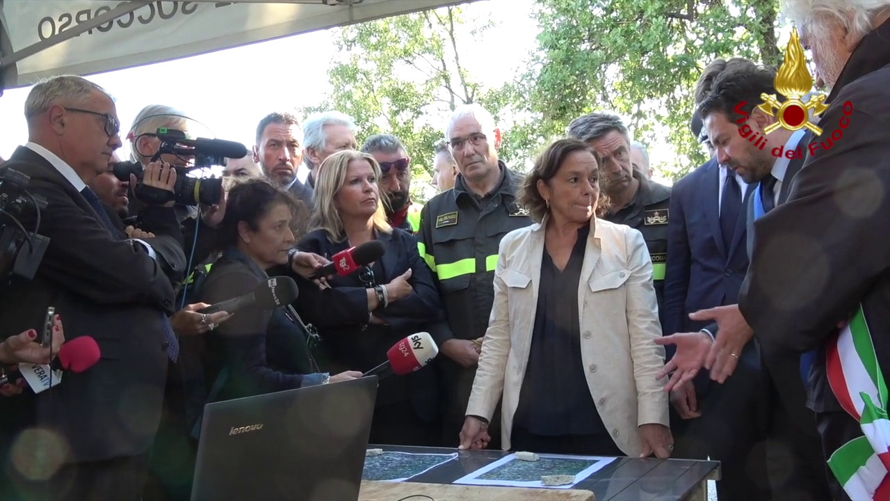 Maltempo nelle Marche, sopralluogo Lamorgese nelle aree colpite