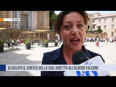 Bloccato il corteo della Cgil diretto all’albero Falcone