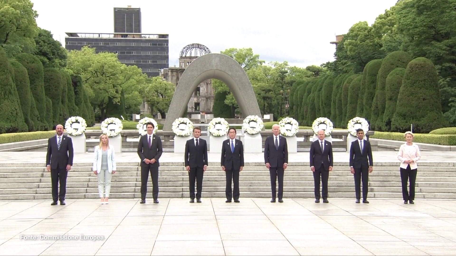 G7, i leader all'Hiroshima Peace Memorial Park