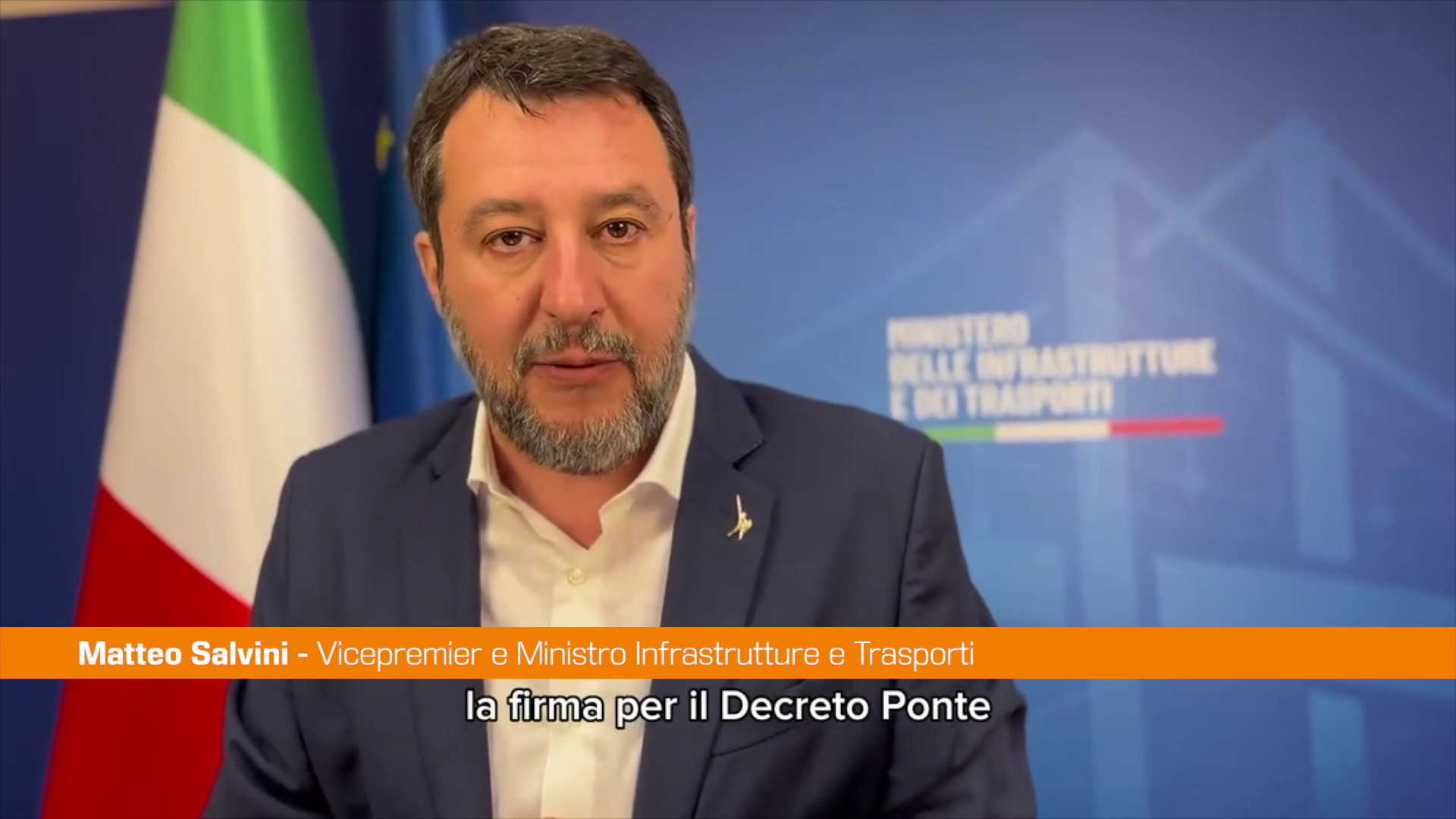 Salvini firma il decreto Ponte "Obiettivo aprire i cantieri nel 2024"