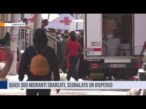Lampedusa, quasi 300 migranti sbarcati, segnalato un disperso