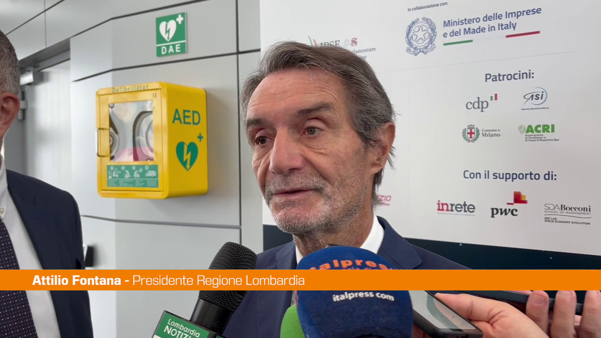 Fontana "Lombardia punto di riferimento per la space economy"