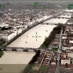 Maltempo, le immagini dell’Arno riprese dall’elicottero della Polizia
